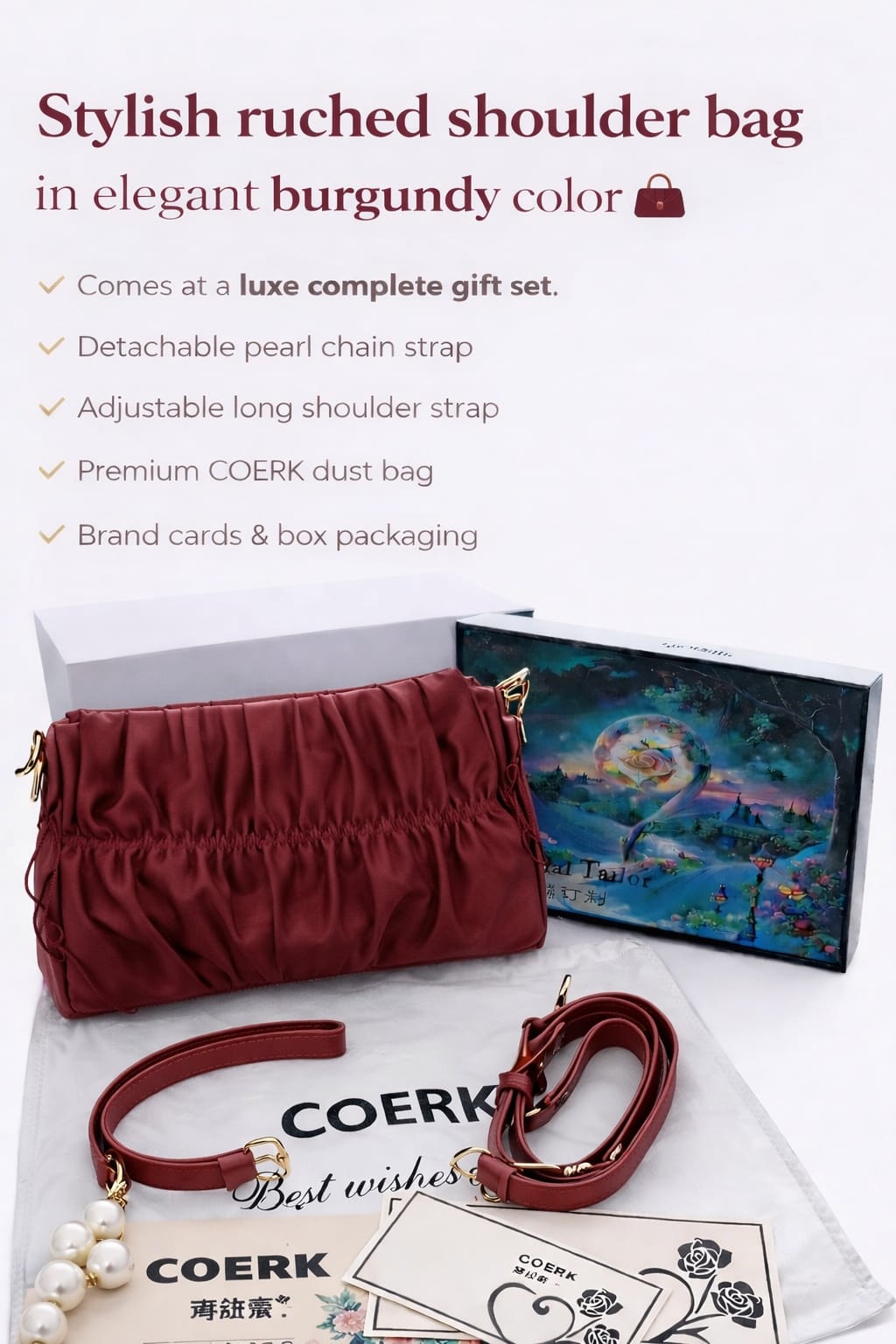 Stylish Ruched Shoulder Bag
