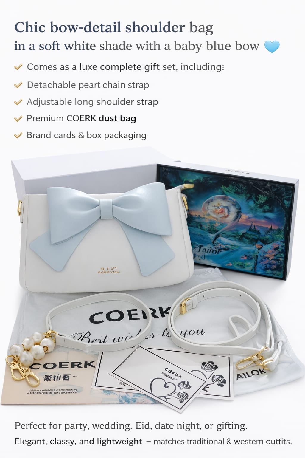 Classic Chic Bow-Detail Shoulder Bag