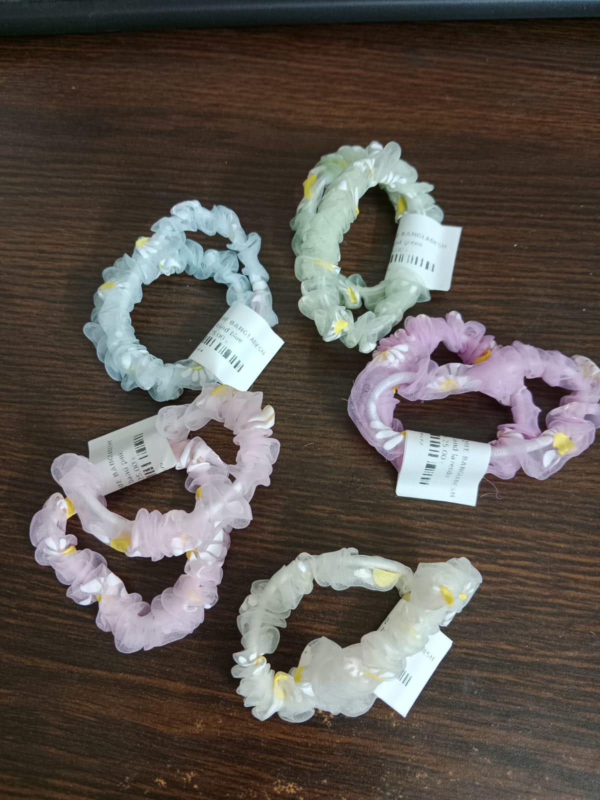 Floral Organza Scrunchies