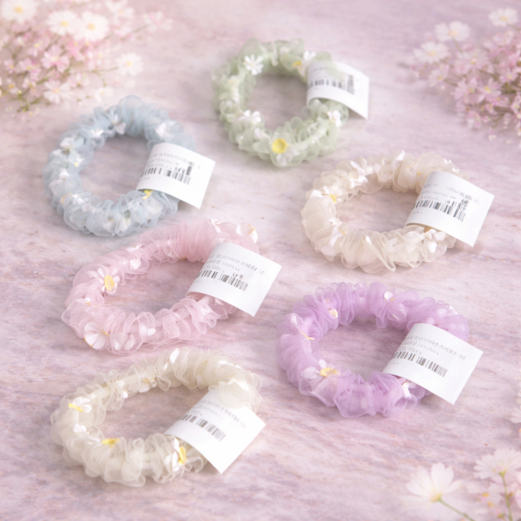 Floral Organza Scrunchies